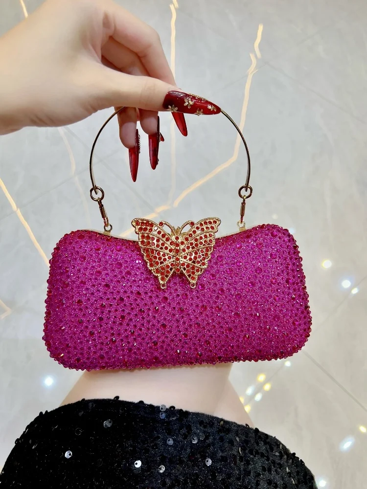 Fashionable 3D Butterfly Decoration Evening Bag Delicate Women Studded Diamond Handbags Wedding Purse Clutch Chain Shoulder Bags
Fashionable 3D Butterfly Decoration Evening Bag Delicate Women Studded Diamond Handbags Wedding Purse Clutch Chain Shoulder Bags