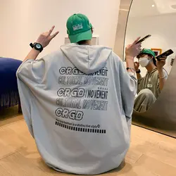 Fashion Printed Loose Batwing Sleeve Hooded Sweatshirts Men's Clothing 2024 Summer New Oversized Korean Tops Casual Sweatshirts Fashion Printed Loose Batwing Sleeve Hooded Sweatshirts Men's Clothing 2024 Summer New Oversized Korean Tops Casual Sweatshirts
