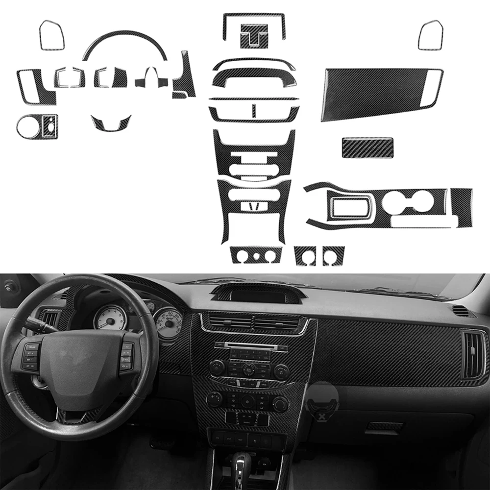 32Pcs Real Carbon Fiber Set Full Interior Trim Central Console Dash Gear Shift Air Vent Kits For Ford Focus 2008 2009 2010 2011
32Pcs Real Carbon Fiber Set Full Interior Trim Central Console Dash Gear Shift Air Vent Kits For Ford Focus 2008 2009 2010 2011