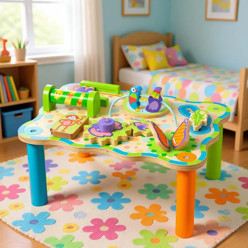 Children's Jungle Themed Wooden Activity Table for Toddlers
Children's Jungle Themed Wooden Activity Table for Toddlers