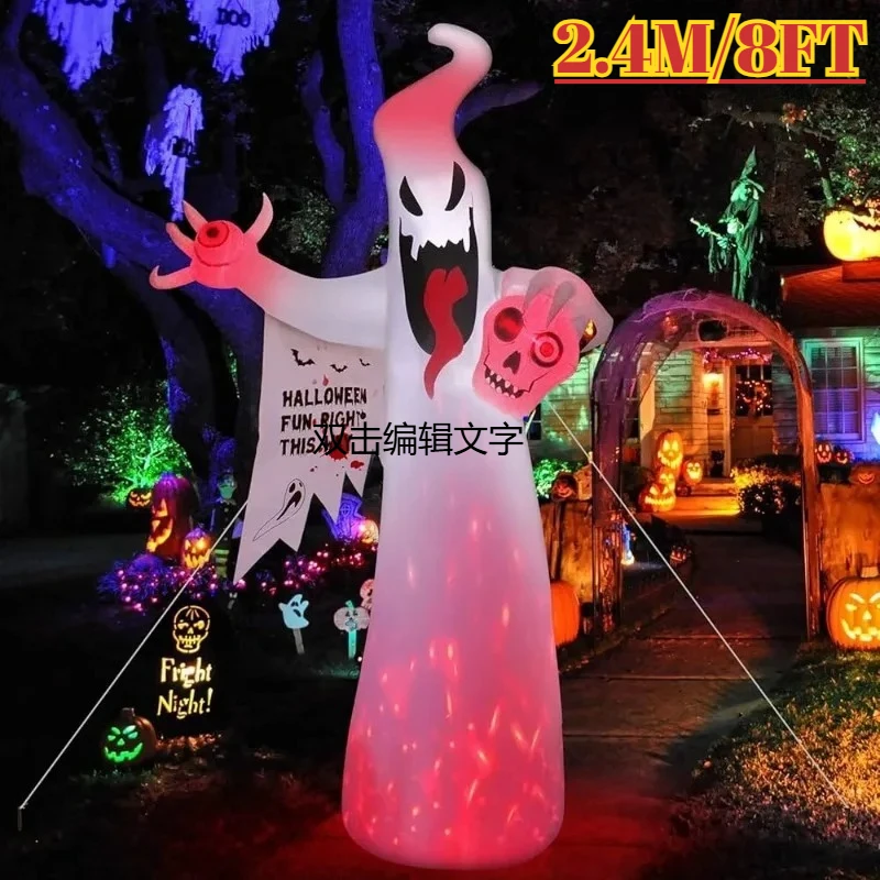 8FT Halloween Inflatable Toys Ghost Outdoor Holiday Decorations Giant Inflatable Ghost with Built-in LED Lights for Party Decor 
8FT Halloween Inflatable Toys Ghost Outdoor Holiday Decorations Giant Inflatable Ghost with Built-in LED Lights for Party Decor