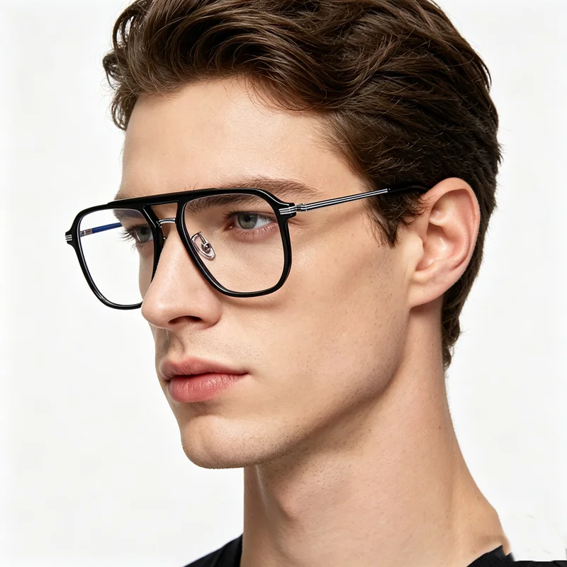OKH Korean Style New Double Bridge Anti Blue Light Glasses - Fashion TR Frame Blue Light Blocking Eyeglasses for Men Trendy
OKH Korean Style New Double Bridge Anti Blue Light Glasses - Fashion TR Frame Blue Light Blocking Eyeglasses for Men Trendy