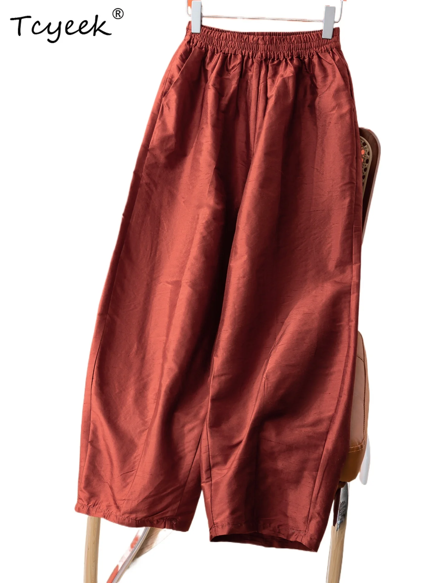 Tcyeek 100% Real Mulberry Silk Woman Pants Summer Clothes Casual Harem Pants Women Elastic Waist Trousers Pantalones De Mujer
Tcyeek 100% Real Mulberry Silk Woman Pants Summer Clothes Casual Harem Pants Women Elastic Waist Trousers Pantalones De Mujer