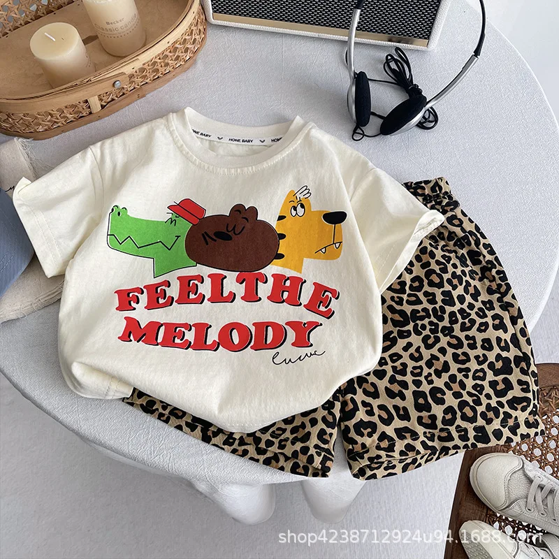 Toddler Summer Children Boys Casual Animal Band T Shirt Leopard Shorts 2Pcs/Sets Baby Clothes Suit Costume Infant Kids Outfits
Toddler Summer Children Boys Casual Animal Band T Shirt Leopard Shorts 2Pcs/Sets Baby Clothes Suit Costume Infant Kids Outfits
