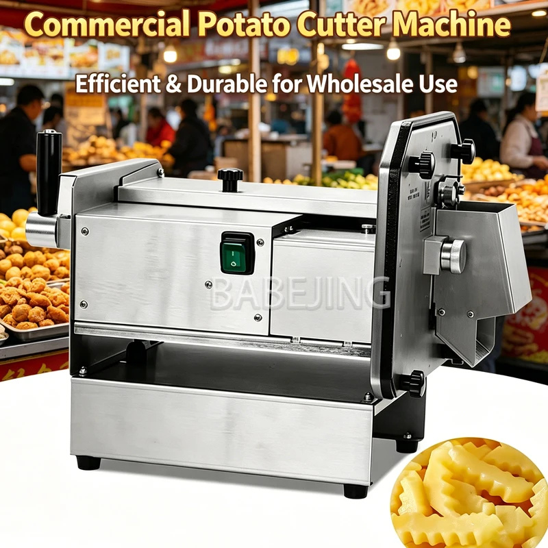 Commercial Stainless Steel Potato Radish Slicer Multi-Functional Automatic Vegetable Cutting Machine Wolf Teeth Potato Making Ma
Commercial Stainless Steel Potato Radish Slicer Multi-Functional Automatic Vegetable Cutting Machine Wolf Teeth Potato Making Ma