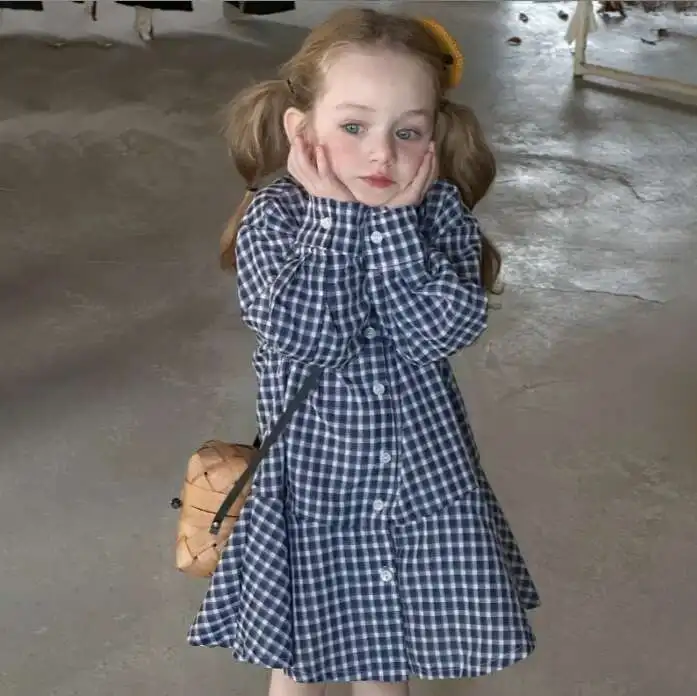 New Baby Girls Long Sleeve Blue Plaids Dress, Princess Kids Sweet Dresses 2-6T
New Baby Girls Long Sleeve Blue Plaids Dress, Princess Kids Sweet Dresses 2-6T