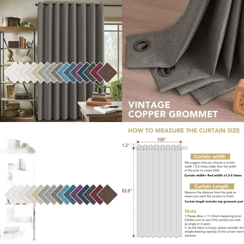 Широкие льняные светонепроницаемые шторы, 100x84 дюйма, цвет серый меланж, для спальни/гостиной и дверей на террасу
Широкие льняные светонепроницаемые шторы, 100x84 дюйма, цвет серый меланж, для спальни/гостиной и дверей на террасу