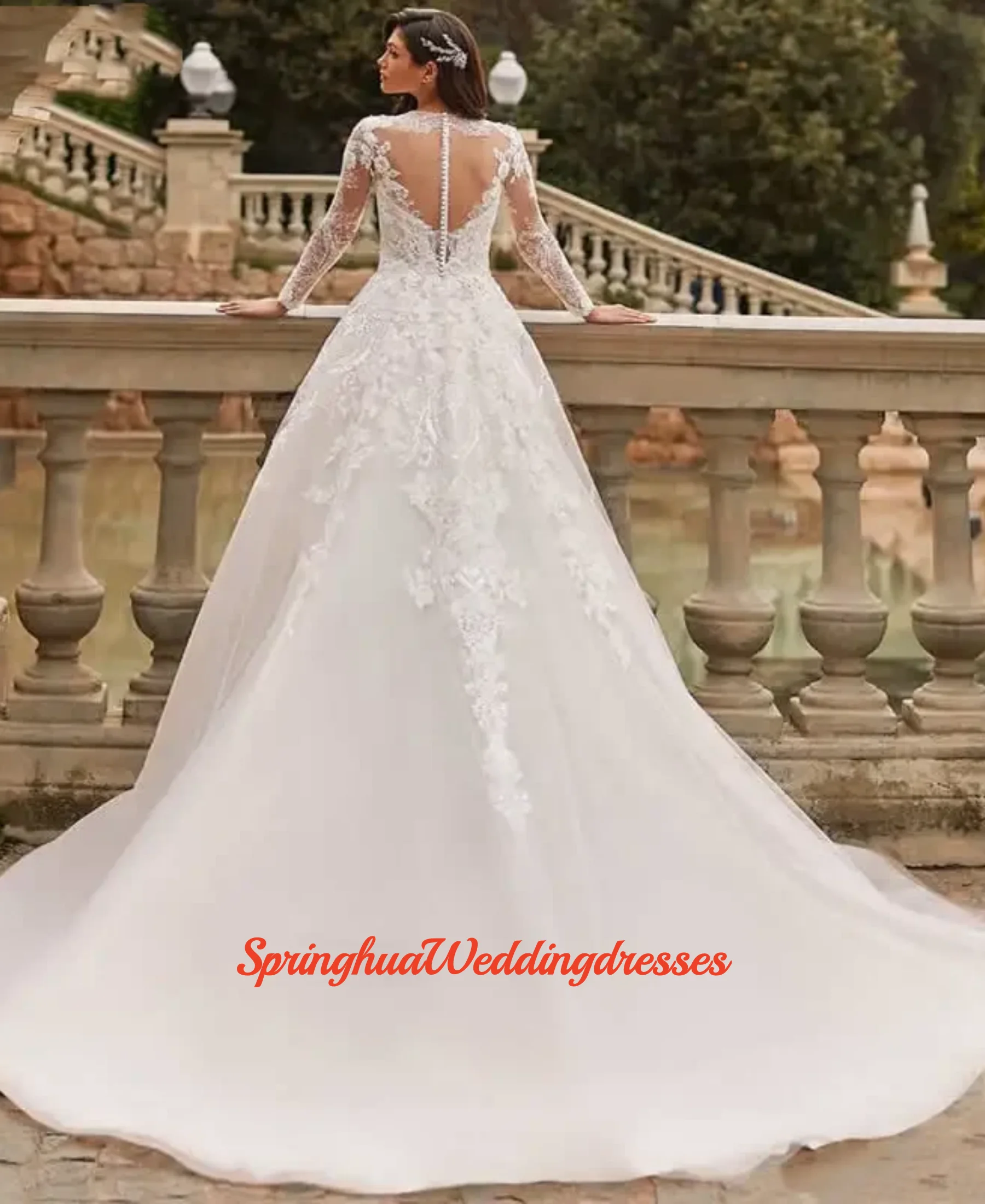 Customized Modest Wedding Dress Full Sleeves O-Neck Bridal Gowns Lace Appliques Floor Length Robes Glamorous Vestidos De Novia
Customized Modest Wedding Dress Full Sleeves O-Neck Bridal Gowns Lace Appliques Floor Length Robes Glamorous Vestidos De Novia