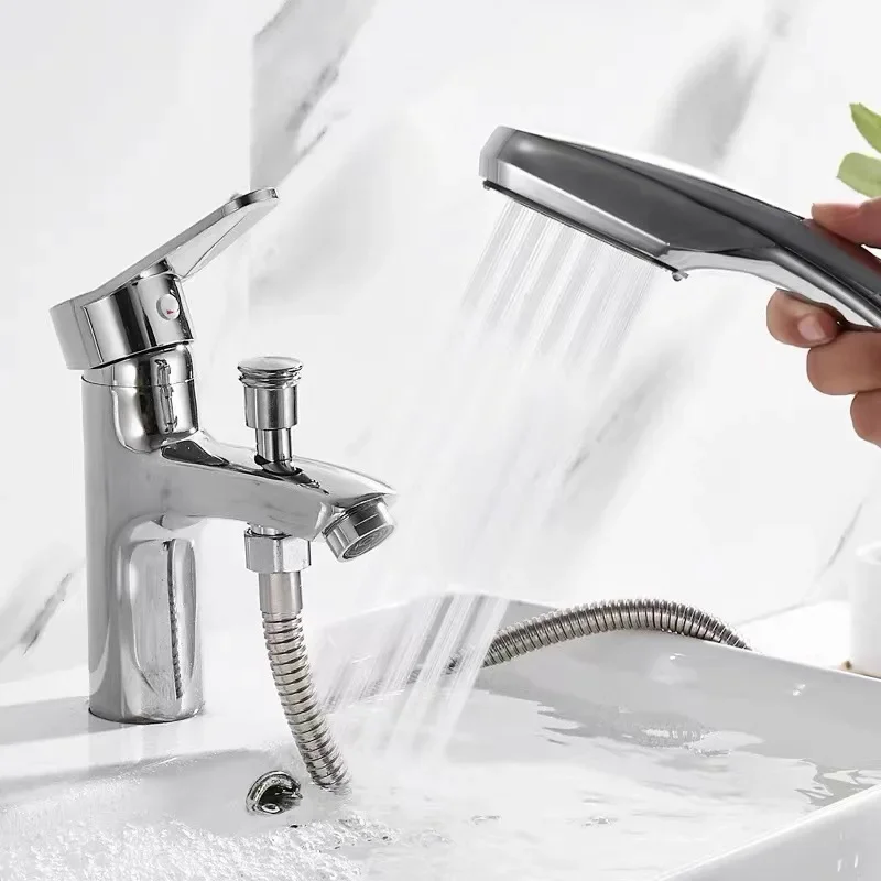 Bathroom Faucets with Shower Head Single Hole Basin Faucet Wash Basin Cold and Hot Water Tap Multifunctional Shower Faucet
Bathroom Faucets with Shower Head Single Hole Basin Faucet Wash Basin Cold and Hot Water Tap Multifunctional Shower Faucet