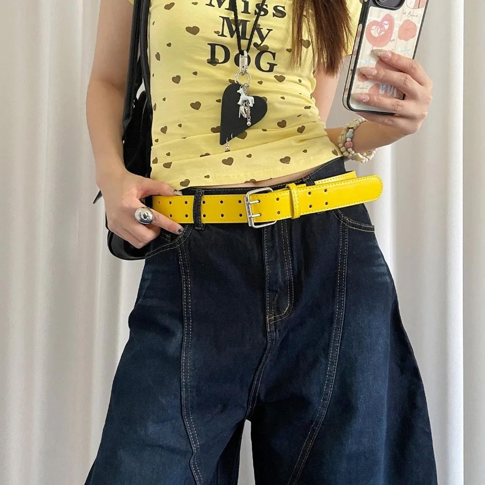 Trendy Versatile Women's Belt Double-Breasted Yellow Wide Waist Belt Y2k Leather Dress Jeans Belt Waist Accessories
Trendy Versatile Women's Belt Double-Breasted Yellow Wide Waist Belt Y2k Leather Dress Jeans Belt Waist Accessories