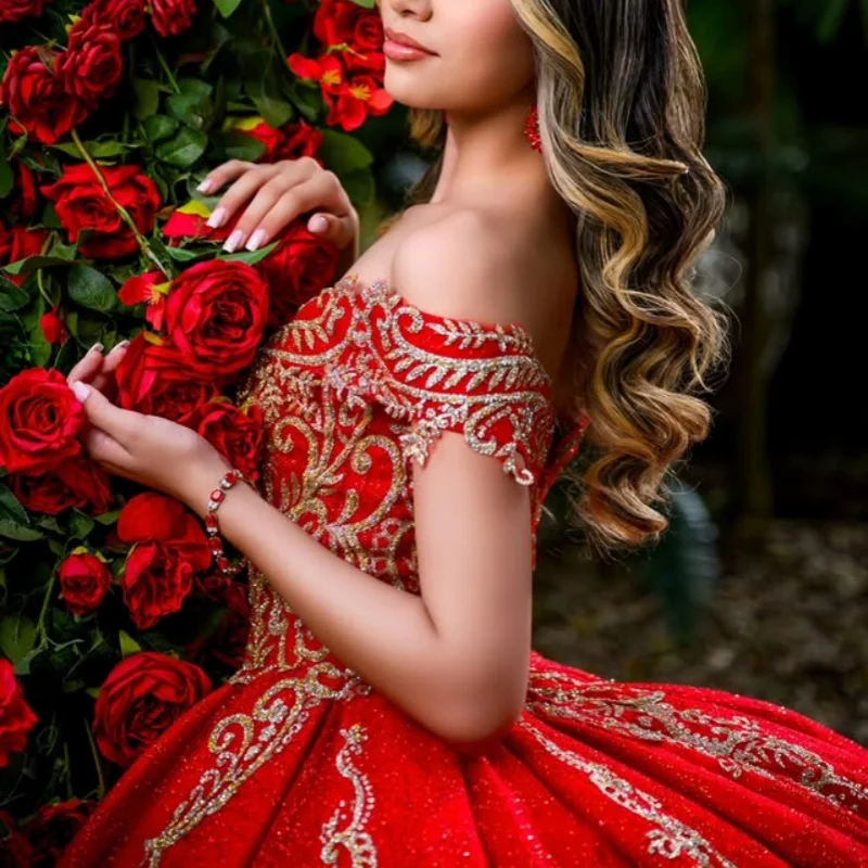 Customized Shiny Red Quinceanera Dress Off Shoulder sequin applique crystal Tull vestidos de 15 Quinceanera
Customized Shiny Red Quinceanera Dress Off Shoulder sequin applique crystal Tull vestidos de 15 Quinceanera