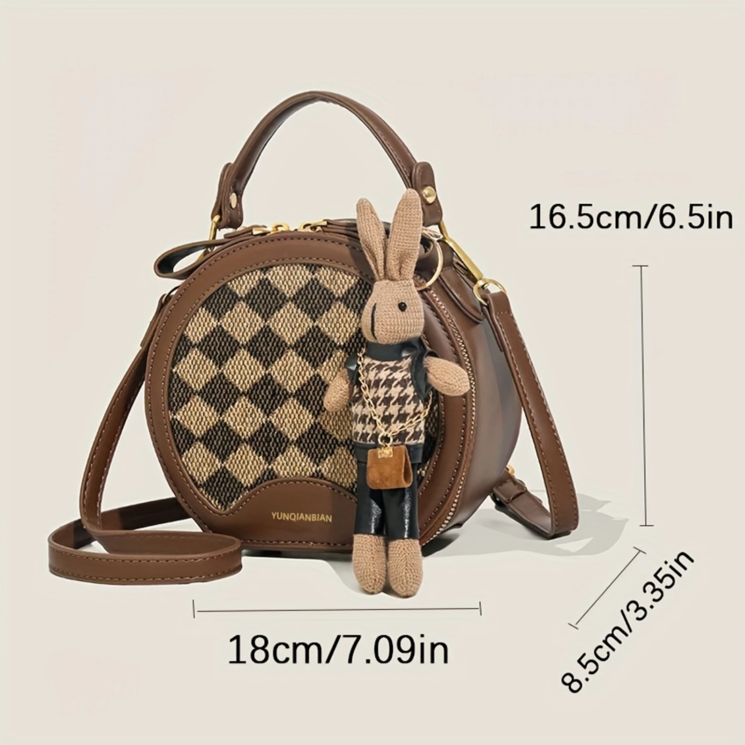 Chic Designer Checkered Pattern Trendy Shoulder Crossbody Handbag, Casual Style, PU , Round Shape With Adjustable Strap Dupes
Chic Designer Checkered Pattern Trendy Shoulder Crossbody Handbag, Casual Style, PU , Round Shape With Adjustable Strap Dupes