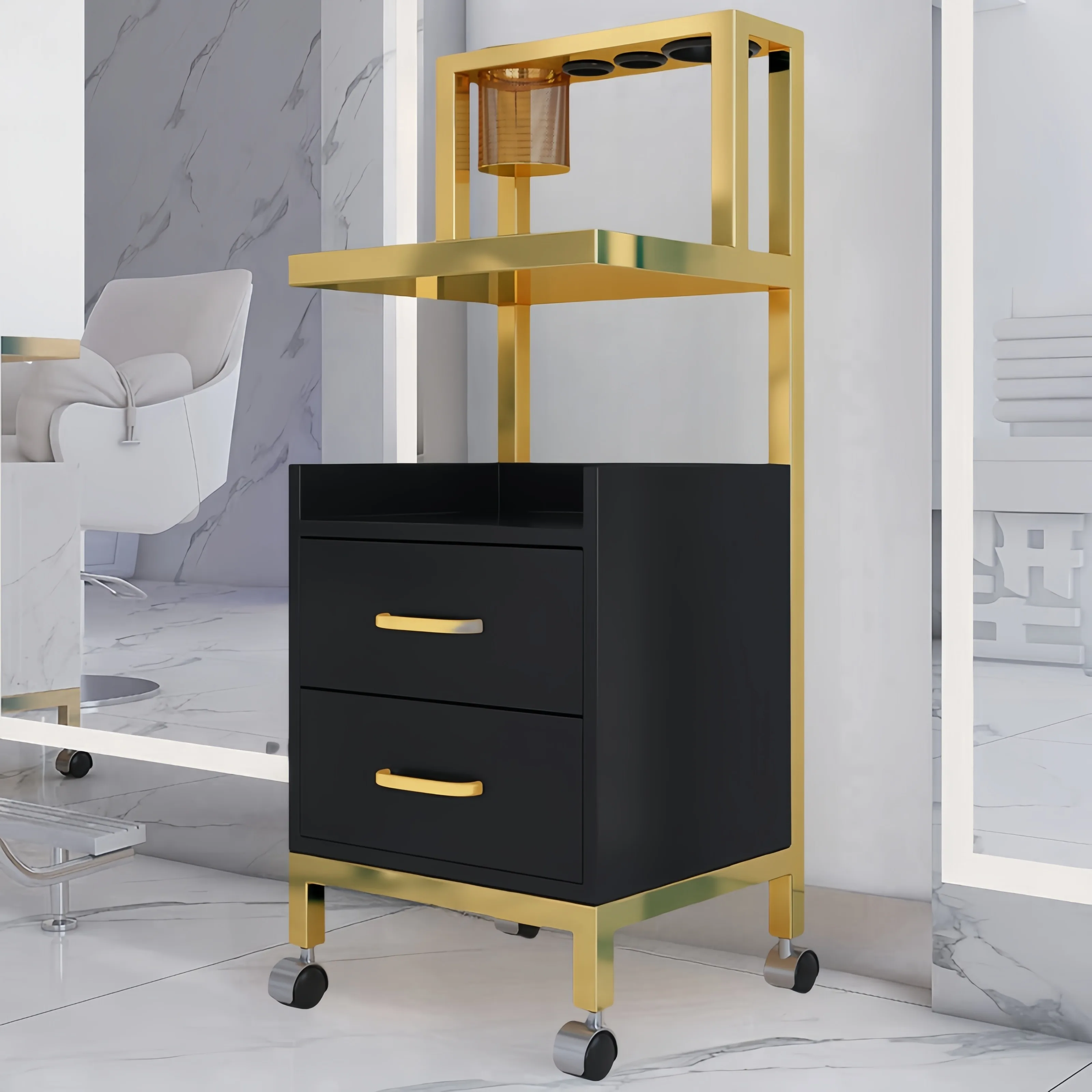!@Modern Plastic Beauty Spa Rolling Trolley 2 Storage Trays Dryer Holders for Bedroom Living Room Bathroom Barber Shop Mobile
!@Modern Plastic Beauty Spa Rolling Trolley 2 Storage Trays Dryer Holders for Bedroom Living Room Bathroom Barber Shop Mobile