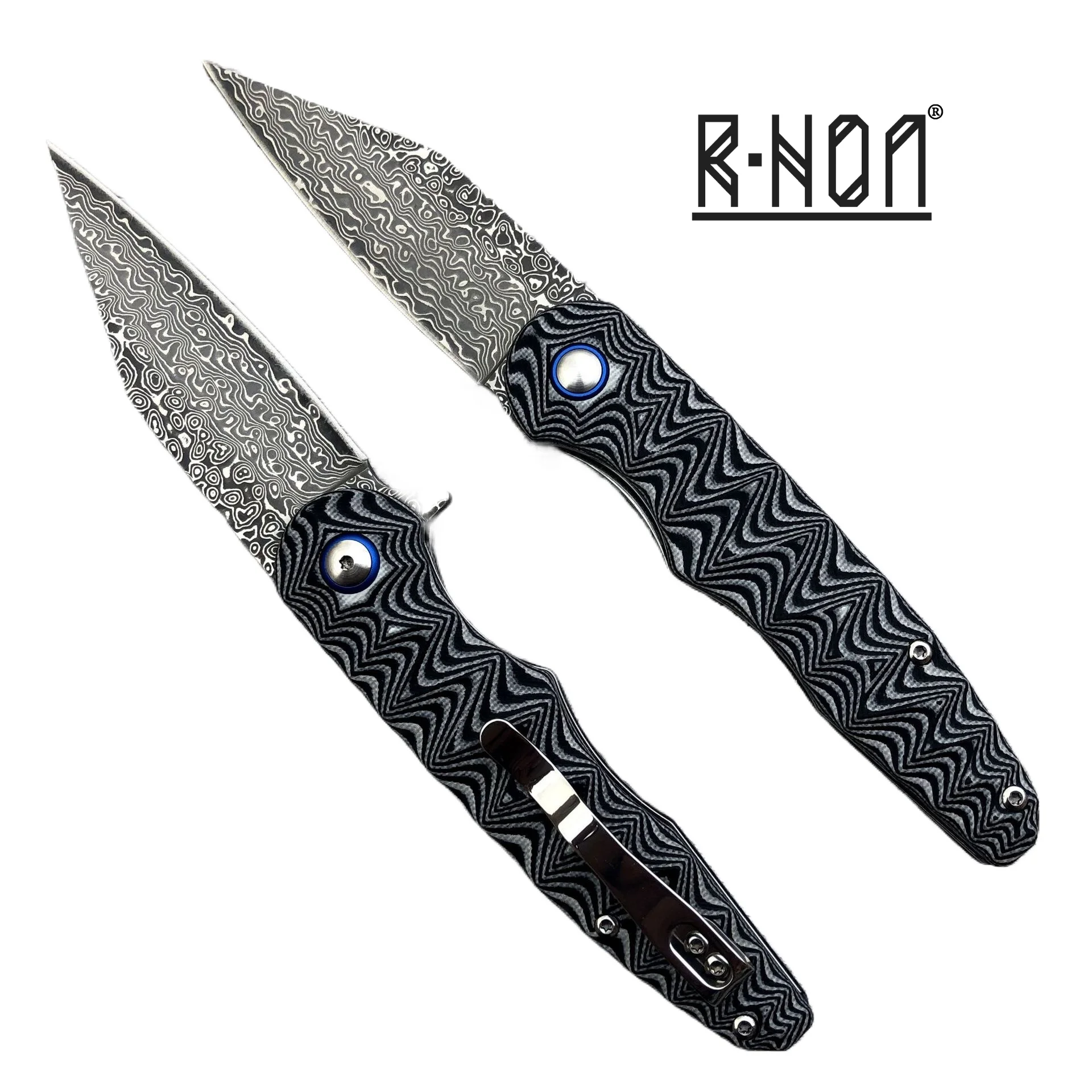 RHON 3.15inch EDC Folding Knife VG10 Damascus Colors G10 Handle Outdoor Camping Wood Slicing Foldable Fliper Open Pocket Knives
RHON 3.15inch EDC Folding Knife VG10 Damascus Colors G10 Handle Outdoor Camping Wood Slicing Foldable Fliper Open Pocket Knives