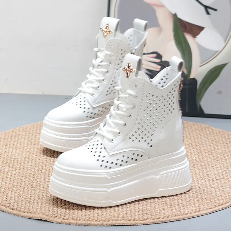 12CM Summer Hollow Breathable Thick Bottom Muffin Small White Shoes Ultra High Heels Inside Heightening Women's Shoes
12CM Summer Hollow Breathable Thick Bottom Muffin Small White Shoes Ultra High Heels Inside Heightening Women's Shoes