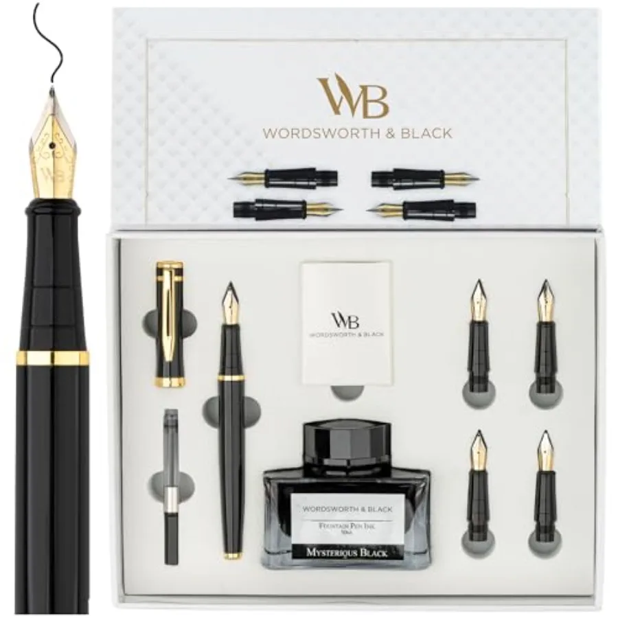 Fountain Pen Gift Set Includes Bottle 6 Cartridges Refill Converter 4 Replacement Nibs Premium Package Journaling Calligraphy S
Fountain Pen Gift Set Includes Bottle 6 Cartridges Refill Converter 4 Replacement Nibs Premium Package Journaling Calligraphy S