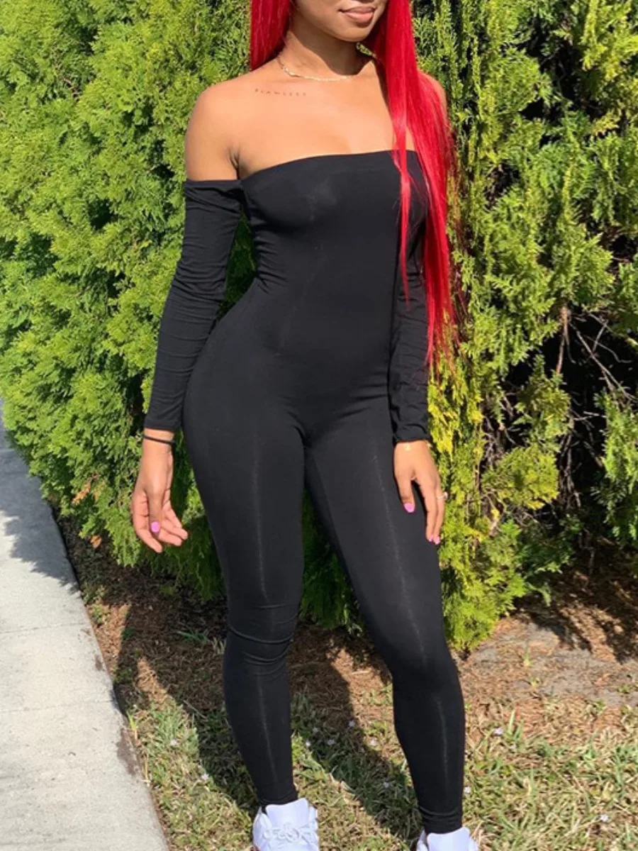 LW Sexy jumpsuit BASICS Off The Shoulder Skinny Jumpsuit Casual Women's Rompers Long Sleeve Solid Skinny Bodycon Jumpsuits
LW Sexy jumpsuit BASICS Off The Shoulder Skinny Jumpsuit Casual Women's Rompers Long Sleeve Solid Skinny Bodycon Jumpsuits