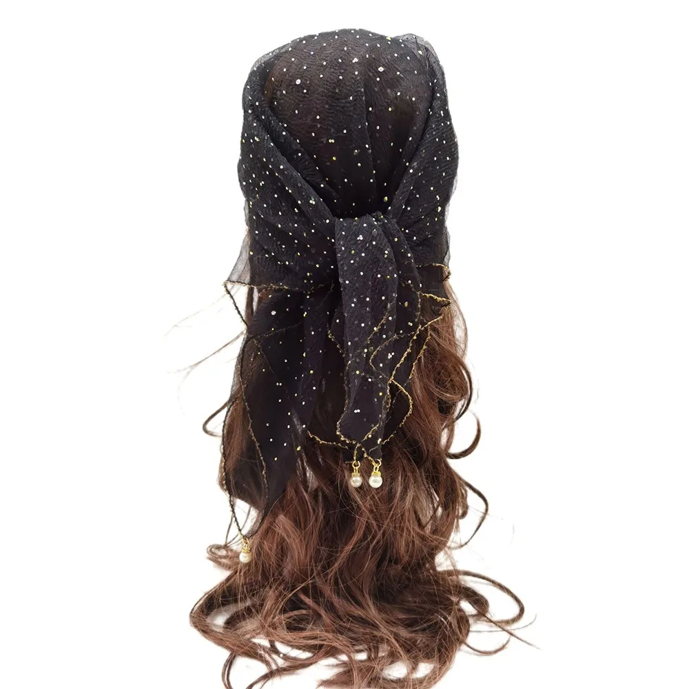 Fashion Pearl Tassel Diamond Hijab Rhinestone Square Pearl Tassel Scarf Full Sky Thin Veil Lace Trim Headwrap Hair Accessory
Fashion Pearl Tassel Diamond Hijab Rhinestone Square Pearl Tassel Scarf Full Sky Thin Veil Lace Trim Headwrap Hair Accessory