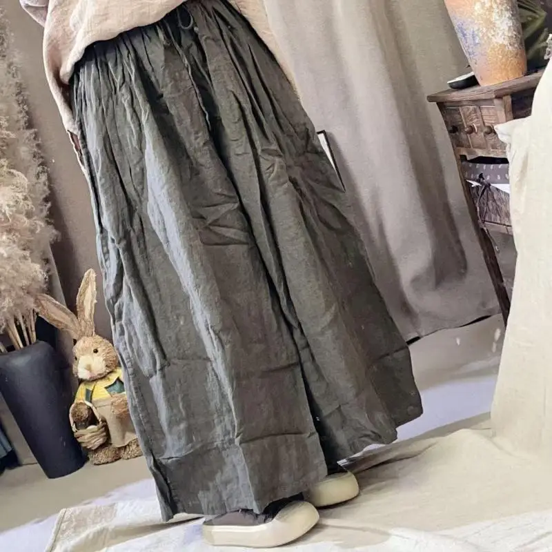 New Arrival Spring Autumn Women Elastic Waist Double-deck Cotton Linen Wide Leg Pants Vintage Loose Casual Pants High Quality
New Arrival Spring Autumn Women Elastic Waist Double-deck Cotton Linen Wide Leg Pants Vintage Loose Casual Pants High Quality