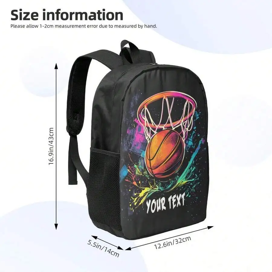Customizable Basketball Backpack With Hoop Artwork - Lightweight Polyester, Adjustable Straps, Zipper Closure
Customizable Basketball Backpack With Hoop Artwork - Lightweight Polyester, Adjustable Straps, Zipper Closure