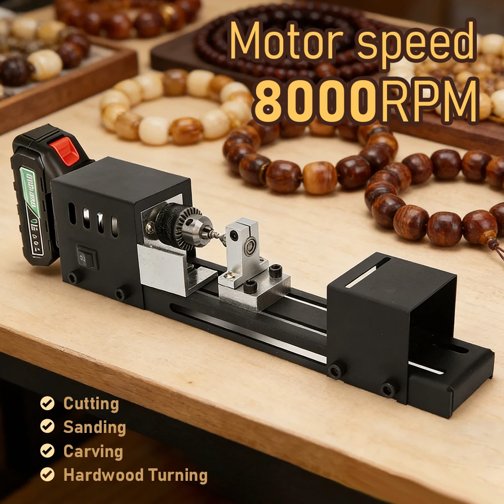 7 Speed Adjustable Mini Lathe Beads Machine Portable Desktop Woodworking Lathe for Making Buddha Beads, Bracelets, DIY Crafts
7 Speed Adjustable Mini Lathe Beads Machine Portable Desktop Woodworking Lathe for Making Buddha Beads, Bracelets, DIY Crafts
