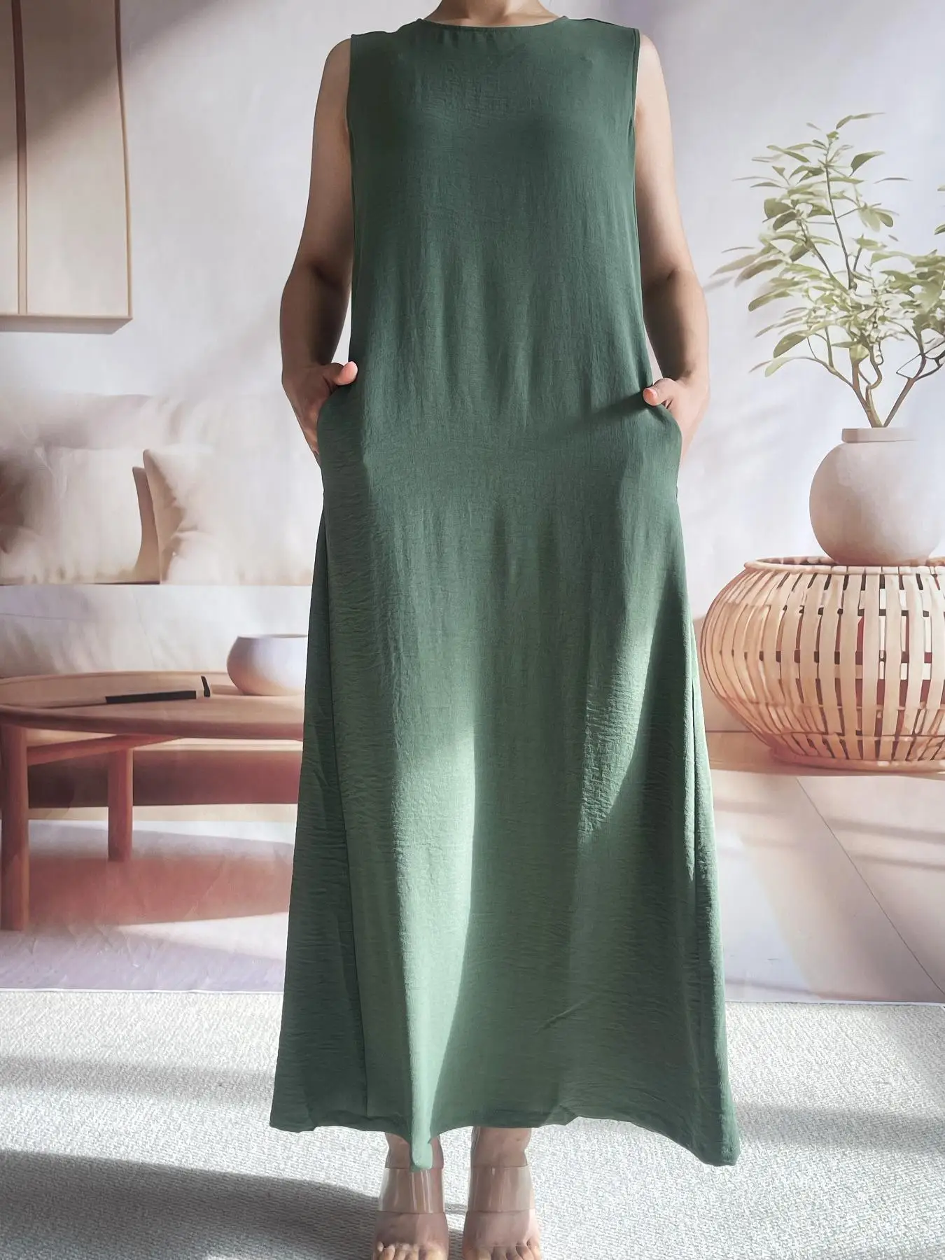 Women's Abaya Dress, Button Front Sleeveless Vest Style, Long Robe for Muslim Women, Dubai Ramadan Fashion, Modest Islamic Cloth
Women's Abaya Dress, Button Front Sleeveless Vest Style, Long Robe for Muslim Women, Dubai Ramadan Fashion, Modest Islamic Cloth