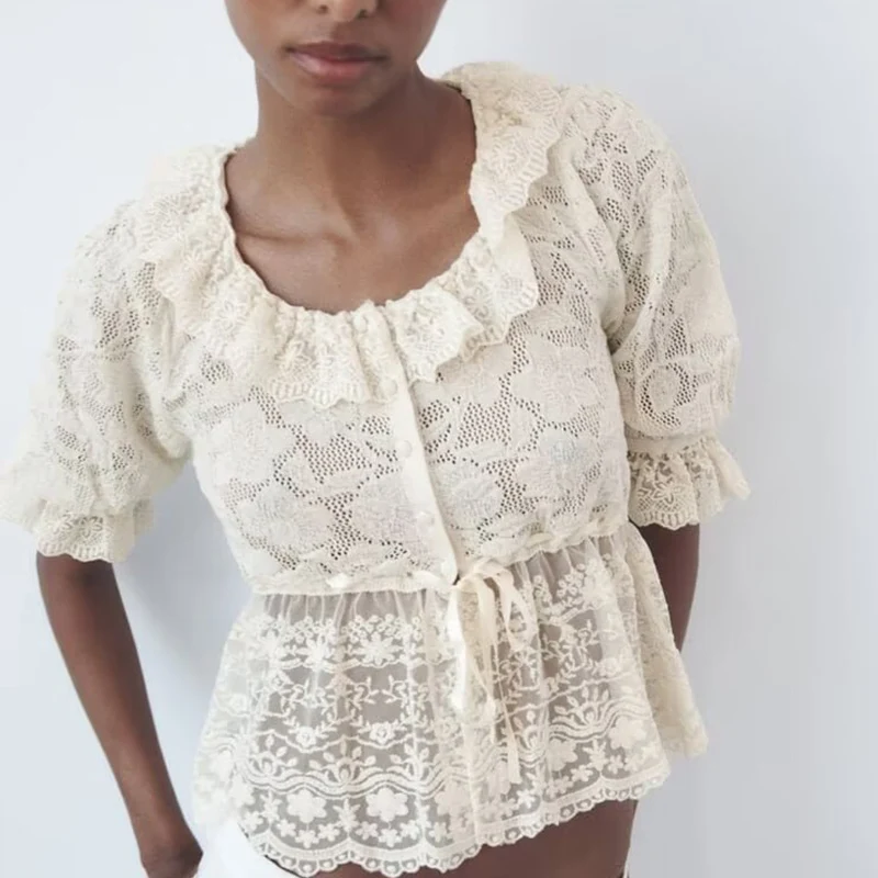 Spring 2025 Women's Faion Lace Decorated Knitted Top Street Sle ort Sve Square Collar Regular Length Polyester Fiber
Spring 2025 Women's Faion Lace Decorated Knitted Top Street Sle ort Sve Square Collar Regular Length Polyester Fiber