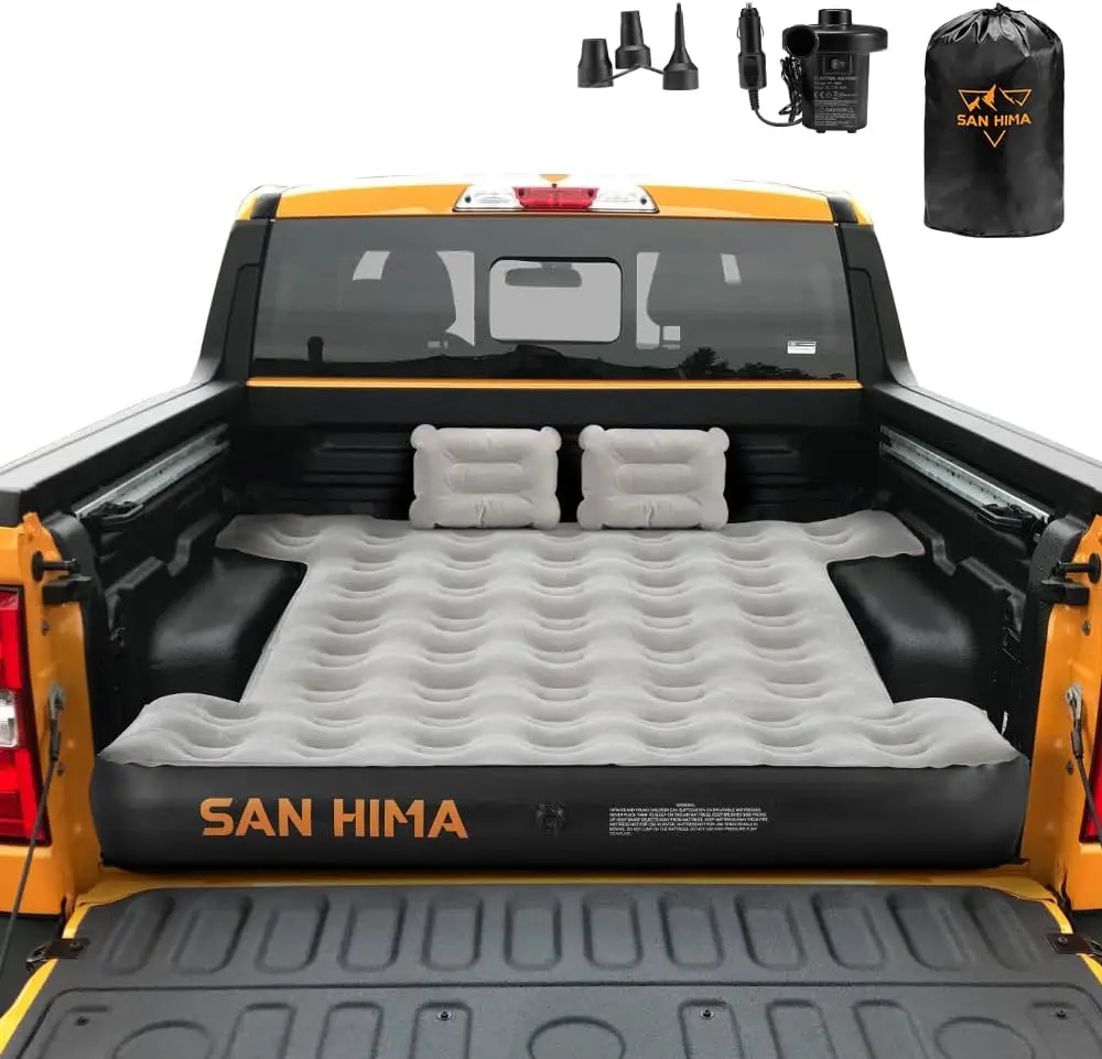 Inflatable Truck Bed Air Mattress for 6.4-6.7ft Beds with Pump & Pillows, Camel & Black
Inflatable Truck Bed Air Mattress for 6.4-6.7ft Beds with Pump & Pillows, Camel & Black