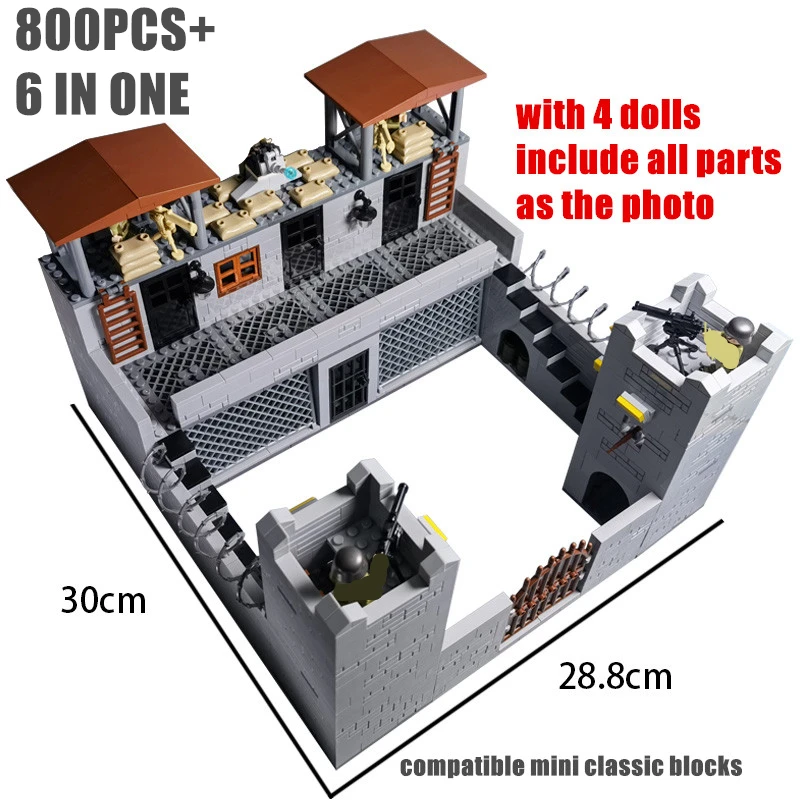 WW2 German Military Building Blocks Montessori Toys for Boys MOC Prison Camp Construction Bricks Compatible Weapons Brinquedos
WW2 German Military Building Blocks Montessori Toys for Boys MOC Prison Camp Construction Bricks Compatible Weapons Brinquedos