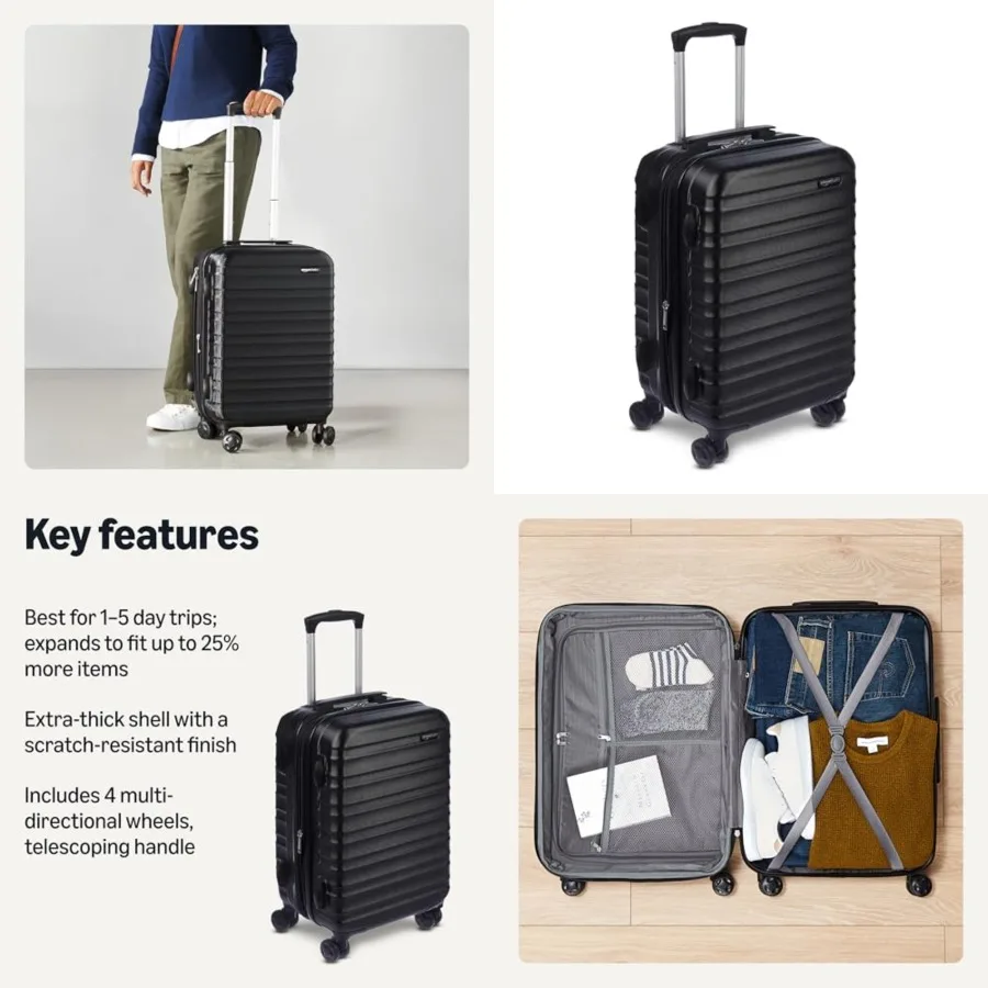 21" Hardside Luggage with Spinner Wheels, Expandable for Up to 25% More Space, Scratch-Resistant Hard Shell, Telescoping Handle
21" Hardside Luggage with Spinner Wheels, Expandable for Up to 25% More Space, Scratch-Resistant Hard Shell, Telescoping Handle