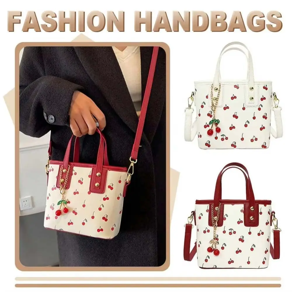 Stylish PU Leather Cherry Shoulder Bag Adjustable Strap with Cherry Pendant Crossbody Bag Comfort Large Capacity Handbag Women
Stylish PU Leather Cherry Shoulder Bag Adjustable Strap with Cherry Pendant Crossbody Bag Comfort Large Capacity Handbag Women