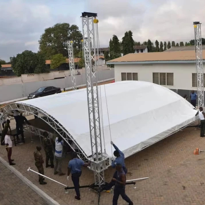 Concert Stage Music Scene Lighting Dj Truss System For Outdoor Concert With PVC Roof Cover For Hanging Speakers
Concert Stage Music Scene Lighting Dj Truss System For Outdoor Concert With PVC Roof Cover For Hanging Speakers