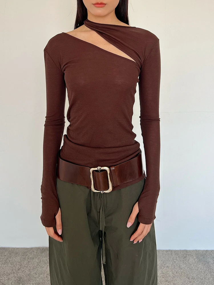 Spring Summer Slim Fit American Sle Hot Girl Pure Desire T-irt Irregular Single oulder Thin Design Sense Ladies Top
Spring Summer Slim Fit American Sle Hot Girl Pure Desire T-irt Irregular Single oulder Thin Design Sense Ladies Top