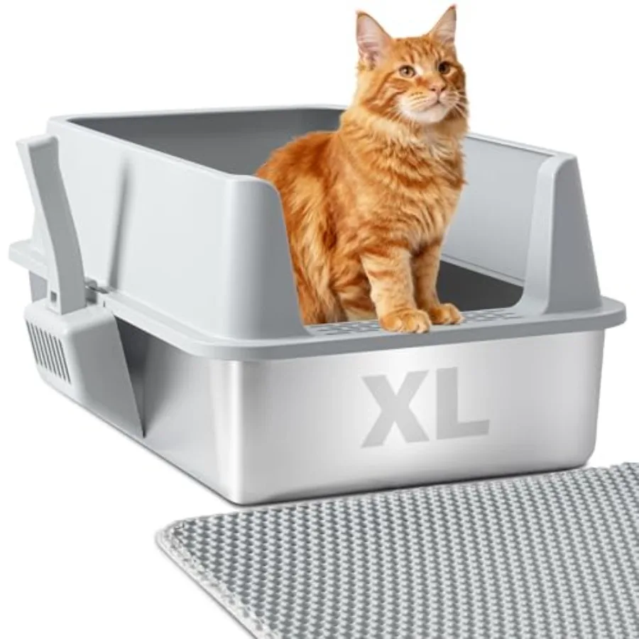 Stainless Steel Litter Box, Large Metal Litter Box with Lid, XL Steel Litter Boxes for Adult/Big Cat, Anti-Urine Leakage, Easy
Stainless Steel Litter Box, Large Metal Litter Box with Lid, XL Steel Litter Boxes for Adult/Big Cat, Anti-Urine Leakage, Easy