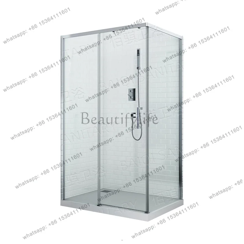 New modern square stainless steel shower room transparent tempered glass partition
New modern square stainless steel shower room transparent tempered glass partition