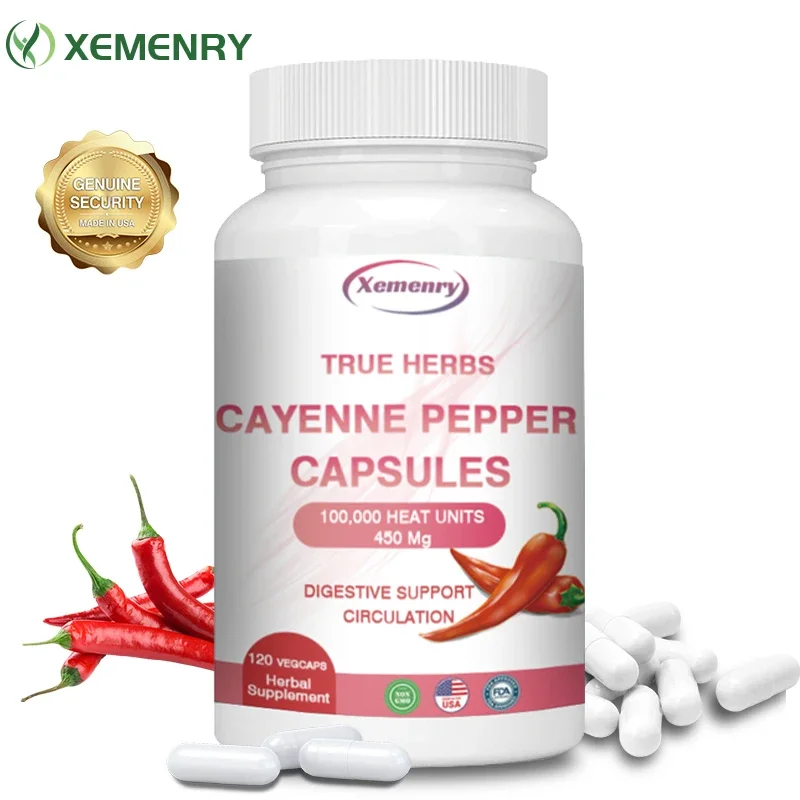 Cayenne Pepper Capsules - Promote Gastrointestinal Nutrient Absorption, for Blood Circulation, Supports Cardiovascular Health
Cayenne Pepper Capsules - Promote Gastrointestinal Nutrient Absorption, for Blood Circulation, Supports Cardiovascular Health
