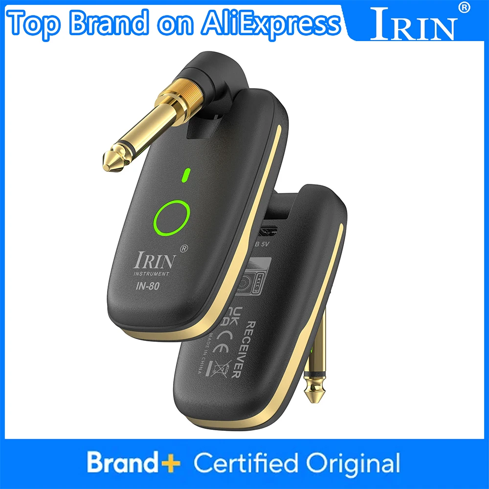 IN-80 Guitar Wireless System Transmitter Receiver Built-in Rechargeable Wireless Guitar Transmitter for Electric Guitar/Bass
IN-80 Guitar Wireless System Transmitter Receiver Built-in Rechargeable Wireless Guitar Transmitter for Electric Guitar/Bass