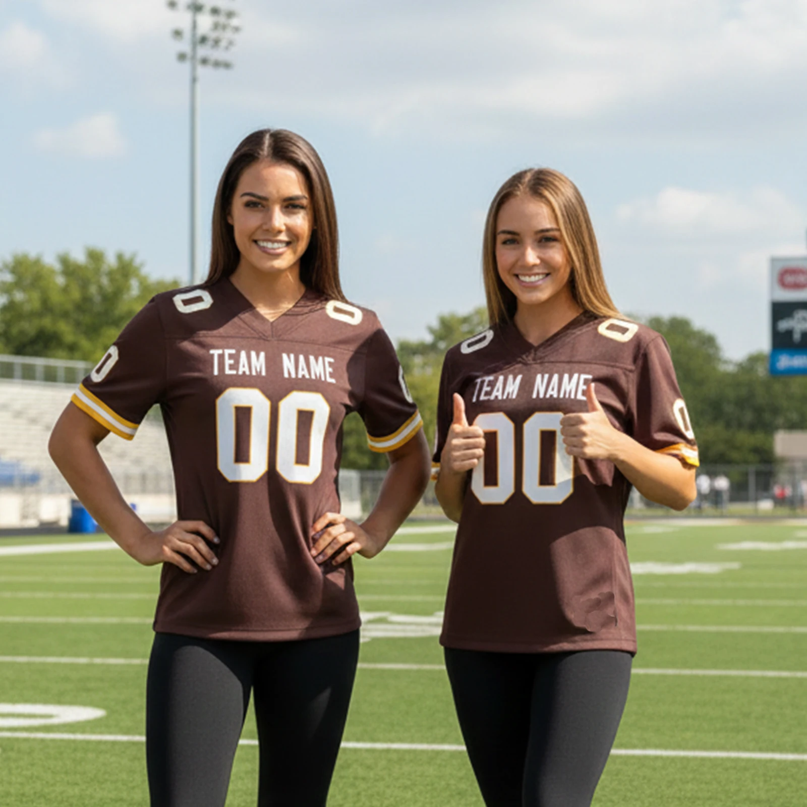 Коричневый трикотаж для американского футбола на заказ, персонализированная футболка для командного футбола с именем и номером, подарки для фанатов для мужчин, женщин, молодежи, детей
Коричневый трикотаж для американского футбола на заказ, персонализированная футболка для командного футбола с именем и номером, подарки для фанатов для мужчин, женщин, молодежи, детей
