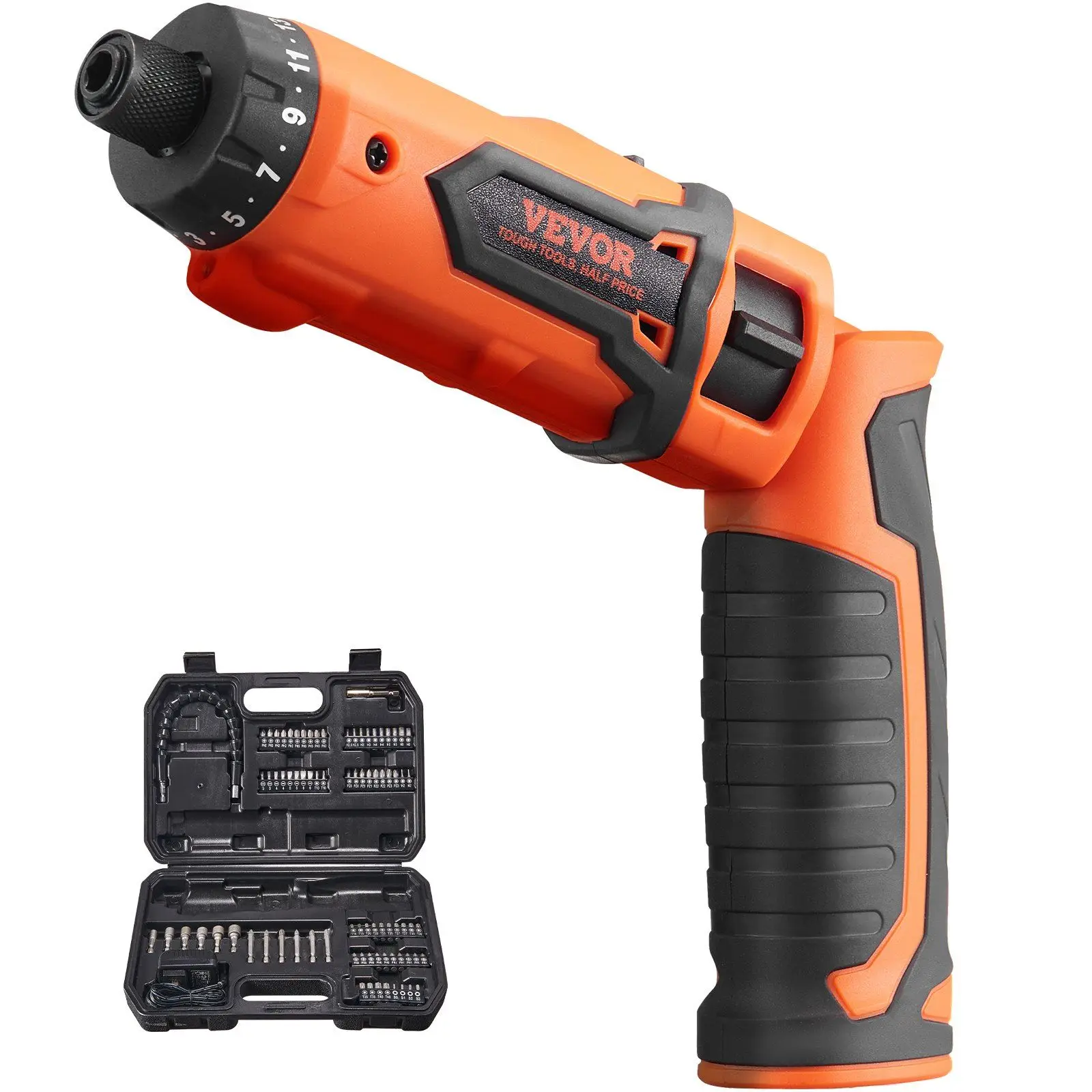 4V 7Nm Electric Screwdriver Rechargeable Set with 11 Accessory Kit and Charging Cable, LED Light Dual Position Handle
4V 7Nm Electric Screwdriver Rechargeable Set with 11 Accessory Kit and Charging Cable, LED Light Dual Position Handle