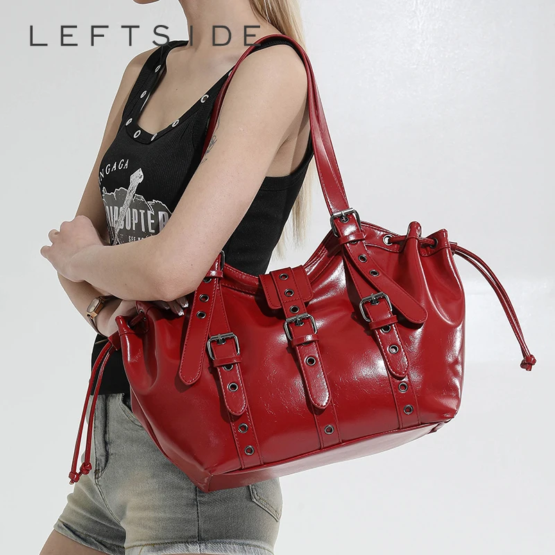 Women's Red Patent Leather Multi-Strap Drawstring Shoulder Bag Retro Punk Aesthetic Daily Street Shopping Handbag 2026 New Trend
Women's Red Patent Leather Multi-Strap Drawstring Shoulder Bag Retro Punk Aesthetic Daily Street Shopping Handbag 2026 New Trend
