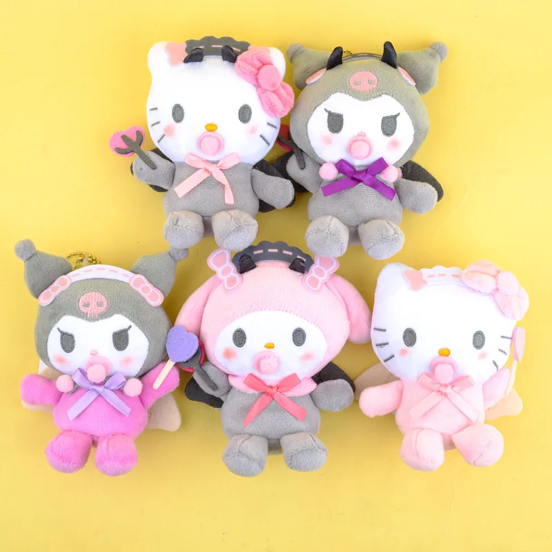 Sanrio Kuromi Melody Hello Kitty ангел и дьявол брелок плюшевая кукла кулон украшение для рюкзака подарок на день Святого Валентина
Sanrio Kuromi Melody Hello Kitty ангел и дьявол брелок плюшевая кукла кулон украшение для рюкзака подарок на день Святого Валентина