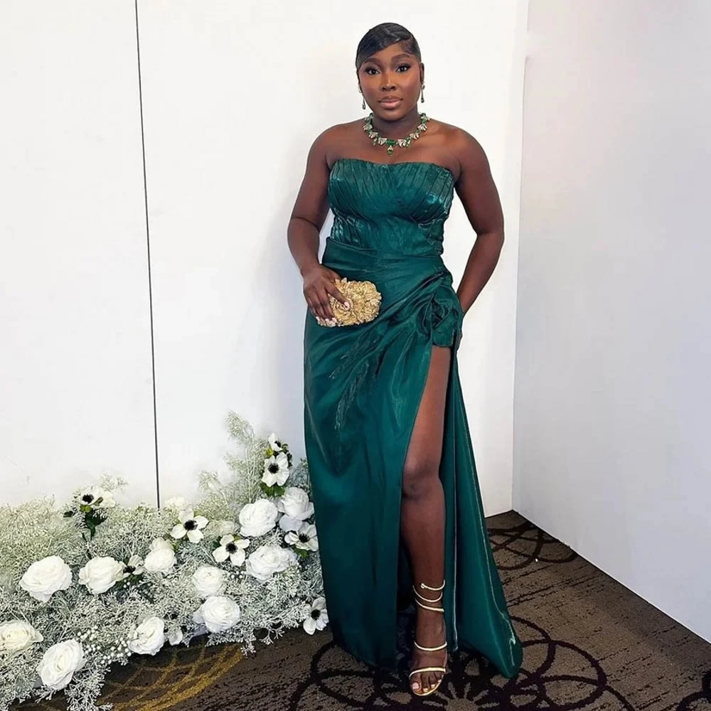 2025 Hunter Green Mermaid Prom Dresses Black Girls Aso Ebi Formal Gowns vestidos de noche Pleats Sexy High Slit Evening Party
2025 Hunter Green Mermaid Prom Dresses Black Girls Aso Ebi Formal Gowns vestidos de noche Pleats Sexy High Slit Evening Party