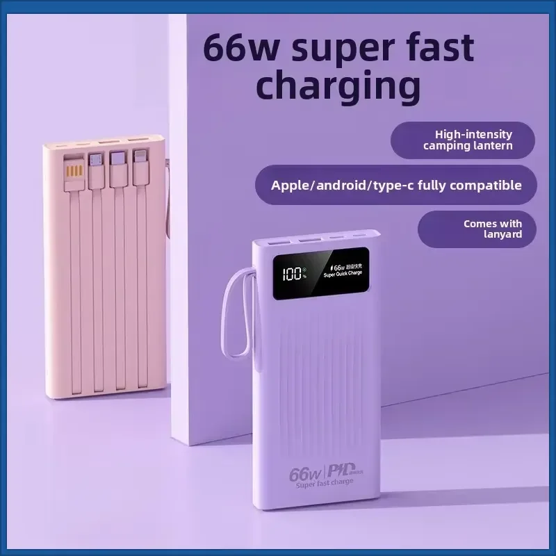 66W 20000mah power bank for iphone huanwei Samsung Xiaomi powerbank Comes with a charging cable
66W 20000mah power bank for iphone huanwei Samsung Xiaomi powerbank Comes with a charging cable