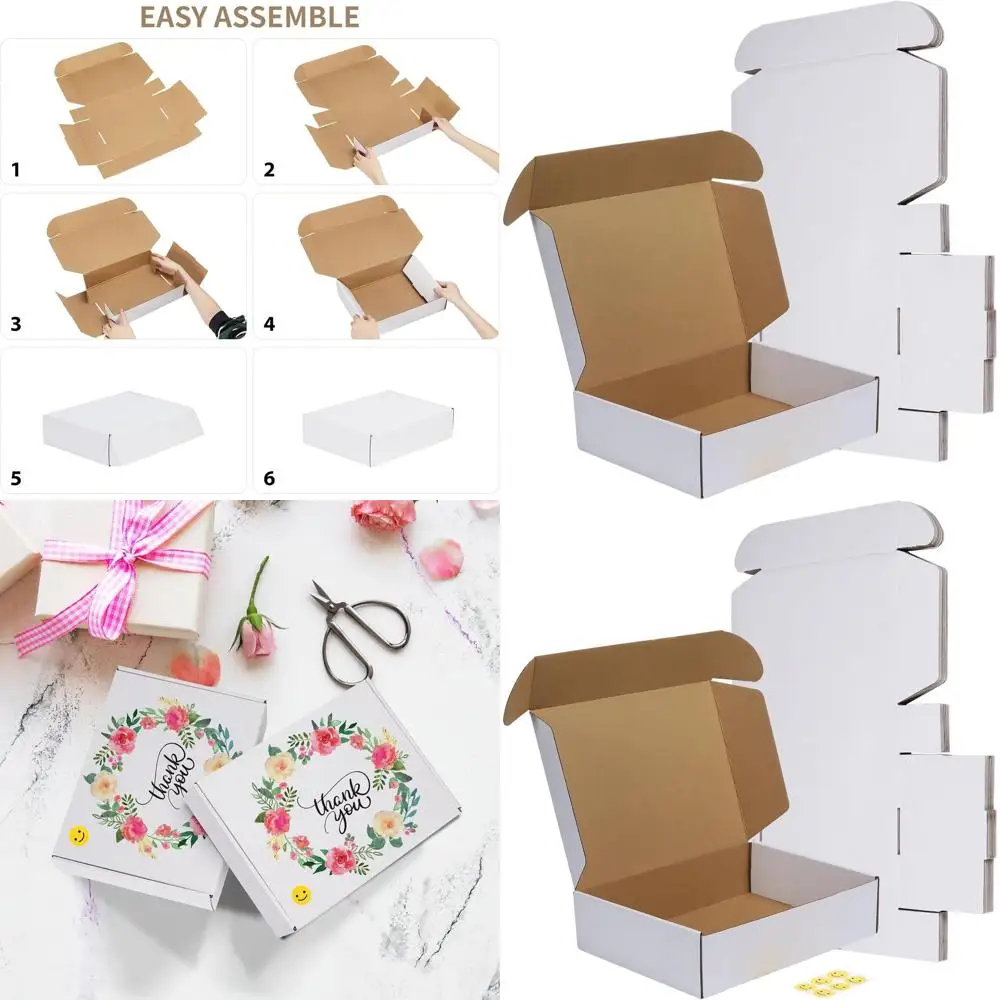 Set of 6 White Corrugated Cardboard Shipping Boxes, Ideal for Packing and Mailing Business Supplies
Set of 6 White Corrugated Cardboard Shipping Boxes, Ideal for Packing and Mailing Business Supplies