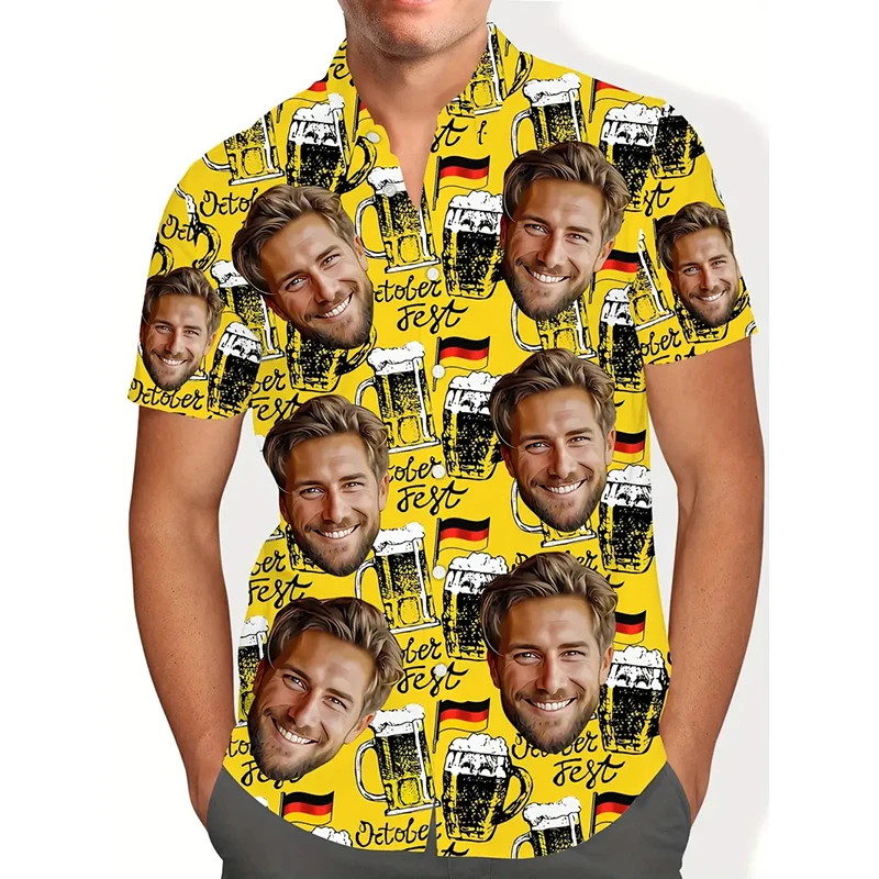 German Beer Festival Funny Face Photo Custom Shirt Unisex Oktoberfest Personality Party Men's Clothing Hip Hop Customized Shirts
German Beer Festival Funny Face Photo Custom Shirt Unisex Oktoberfest Personality Party Men's Clothing Hip Hop Customized Shirts