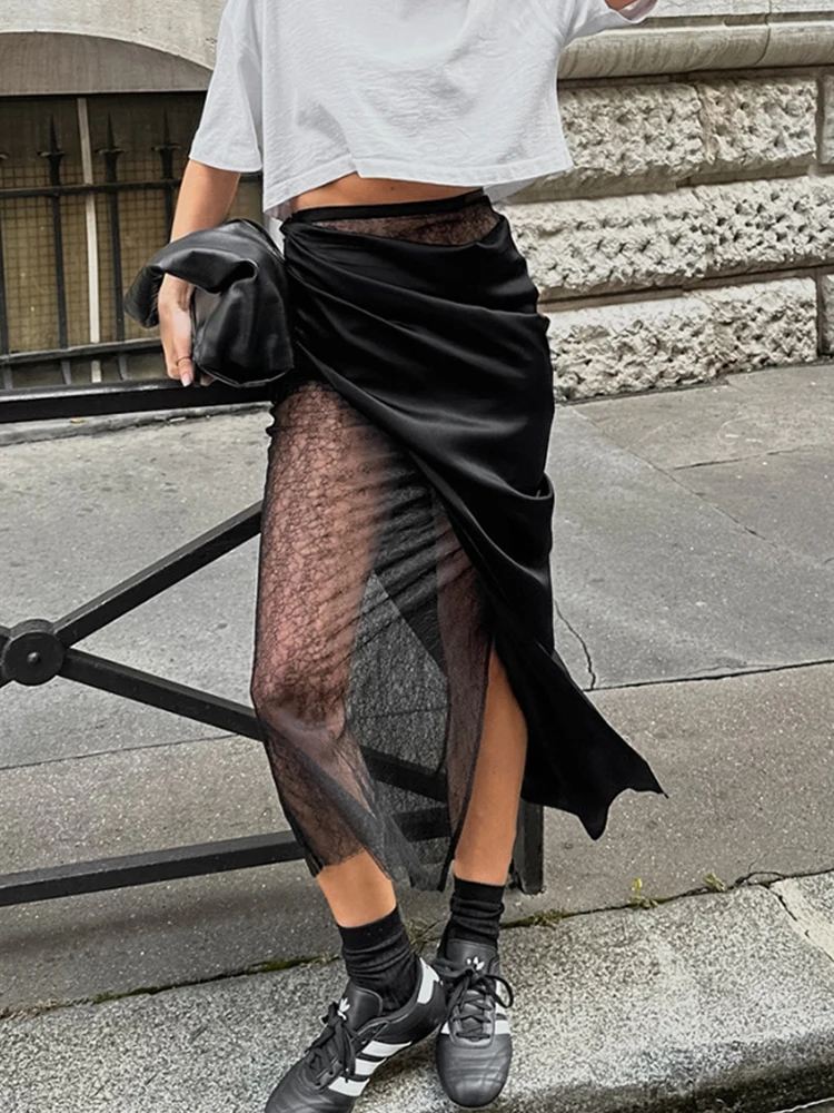 Aynaray 2025 Spring Summer Women Sexy Midi Lace Satin Skirts Solid Black High Waist Bodycon Pencil Skirt For Women
Aynaray 2025 Spring Summer Women Sexy Midi Lace Satin Skirts Solid Black High Waist Bodycon Pencil Skirt For Women
