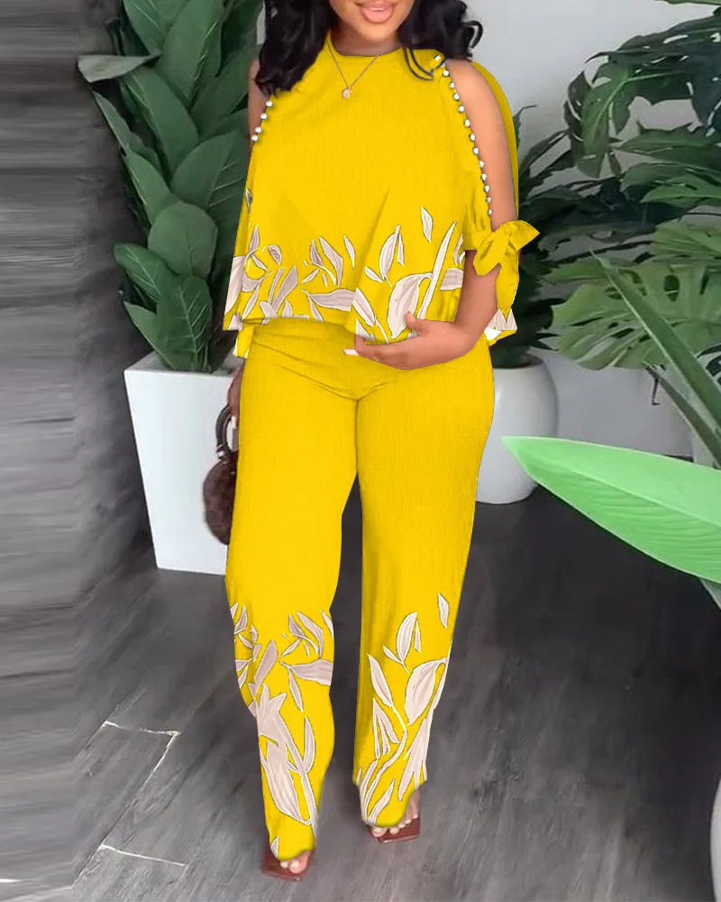 Customized 2025 Fashion Women Pant Sets Autumn Cold Shoulder 2pcs Casual Loose 3/4 Sleeve Tops Vintage Printed Bohemian Matching
Customized 2025 Fashion Women Pant Sets Autumn Cold Shoulder 2pcs Casual Loose 3/4 Sleeve Tops Vintage Printed Bohemian Matching