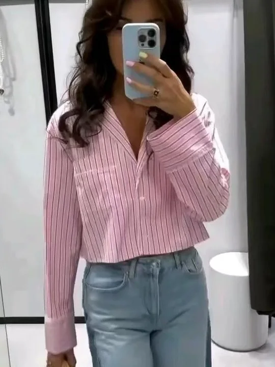 Весенний женский топ WMXZ свободного кроя с V-образным вырезом, кружевной отделкой, в полоску, универсальный, повседневный, дышащий, с длинными рукавами и пуговицами
Весенний женский топ WMXZ свободного кроя с V-образным вырезом, кружевной отделкой, в полоску, универсальный, повседневный, дышащий, с длинными рукавами и пуговицами