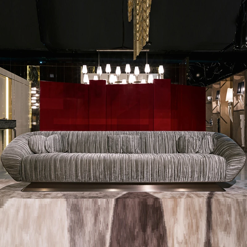 High-end custom living room furniture Italian light luxury three solid wood fabric leisure sofa
High-end custom living room furniture Italian light luxury three solid wood fabric leisure sofa
