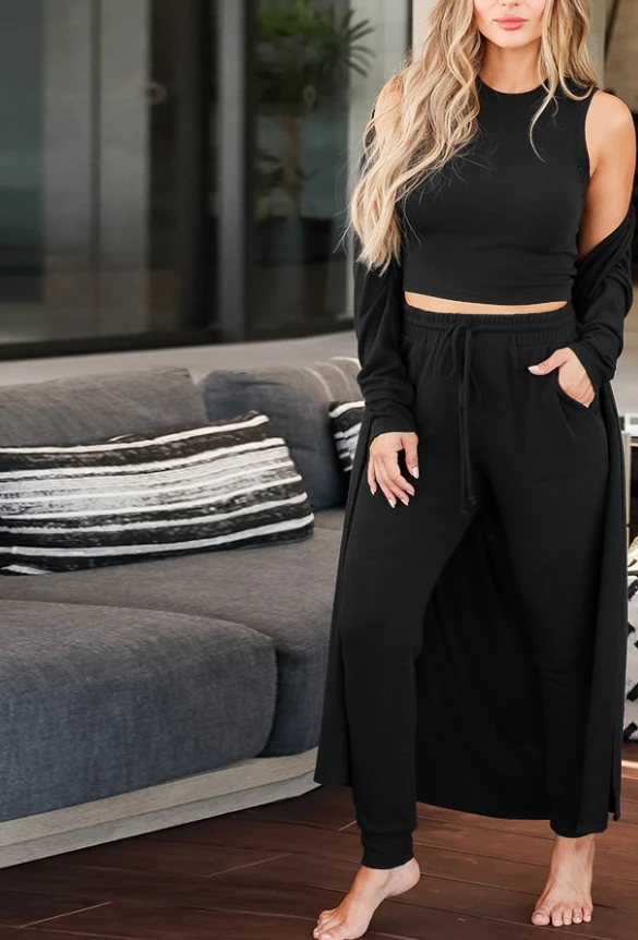 Three Sets of Women's 2023 New Hot Selling Fashionable Knitted Slim Fit Vest+Long Pants and Outerwear Sports Set
Three Sets of Women's 2023 New Hot Selling Fashionable Knitted Slim Fit Vest+Long Pants and Outerwear Sports Set